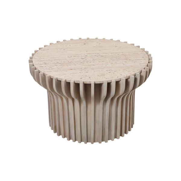 Mesa de centro Grenoble de madera y travertino