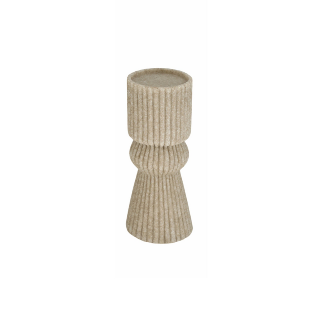 Candelabro de resina de cuarzo marrón Flowwood de 9"