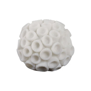 Esfera decorativa coral marfil de resina – 6"