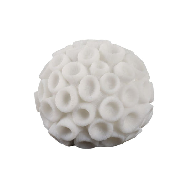 Esfera decorativa coral marfil de resina – 6"