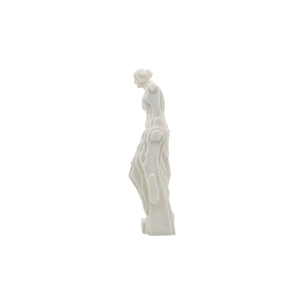 Escultura decorativa de piso en resina efecto cuarzo blanco