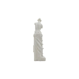 Escultura decorativa de piso en resina efecto cuarzo blanco