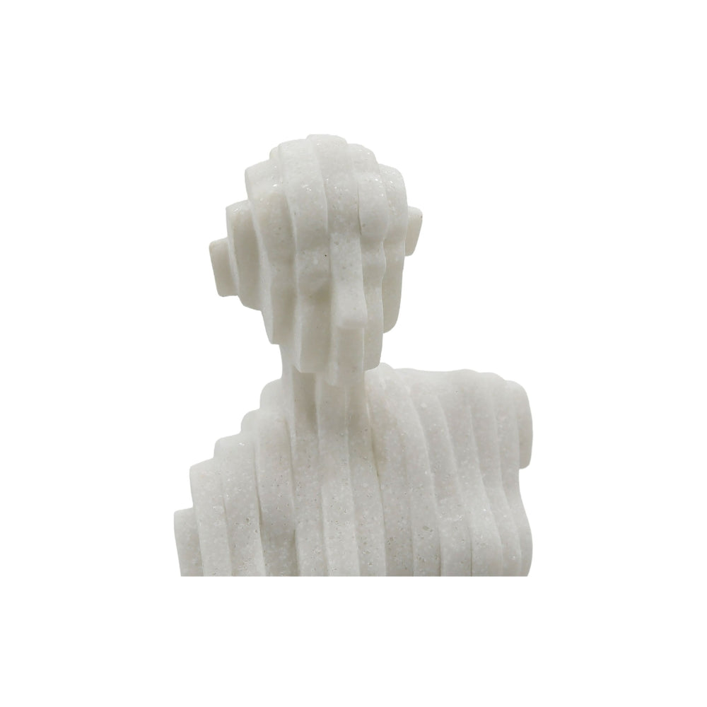 Escultura decorativa de piso en resina efecto cuarzo blanco