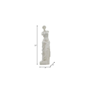 Escultura decorativa de piso en resina efecto cuarzo blanco