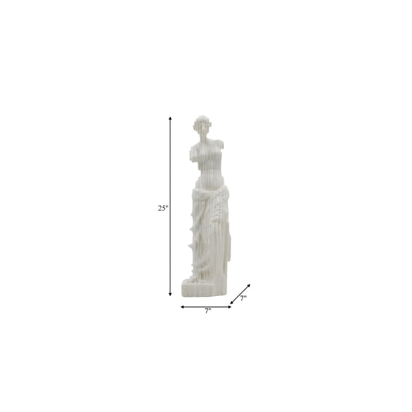 Escultura decorativa de piso en resina efecto cuarzo blanco