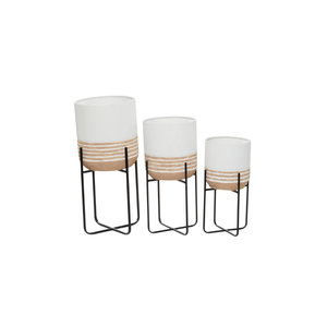 Set de 3 Maceteros con Bases Removibles