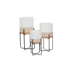 Set de 3 Maceteros con Bases Removibles