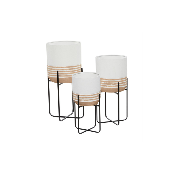 Set de 3 Maceteros con Bases Removibles