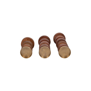 Set de candelabros decorativos en madera marrón (3 piezas)