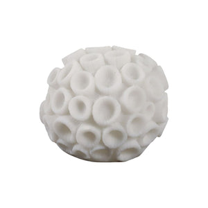 Esfera decorativa coral marfil de resina – 6"