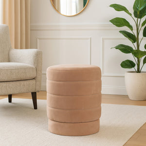 Ottoman / banco tapizado Felix en gamuza color taupe