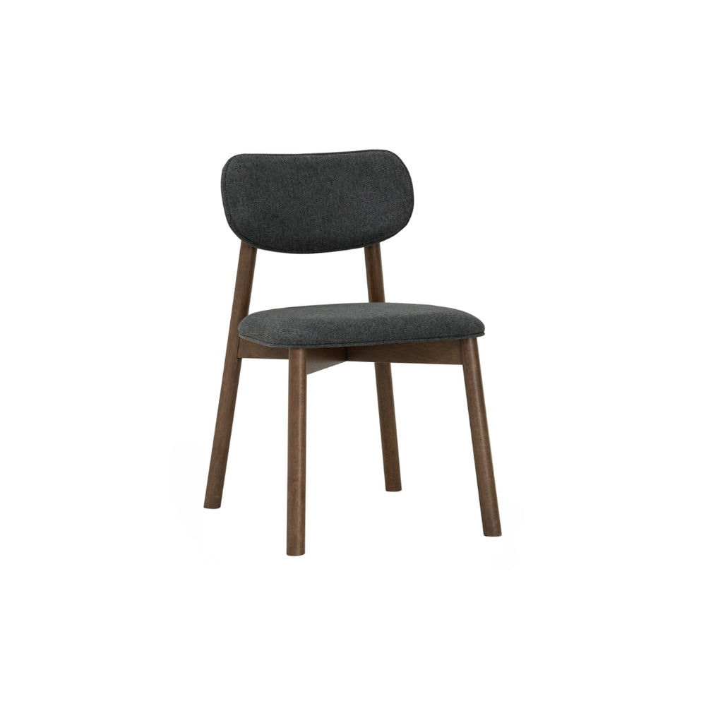 Silla de comedor Luca en roble malayo y tela Anthracite
