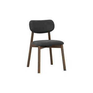 Silla de comedor Luca en roble malayo y tela Anthracite