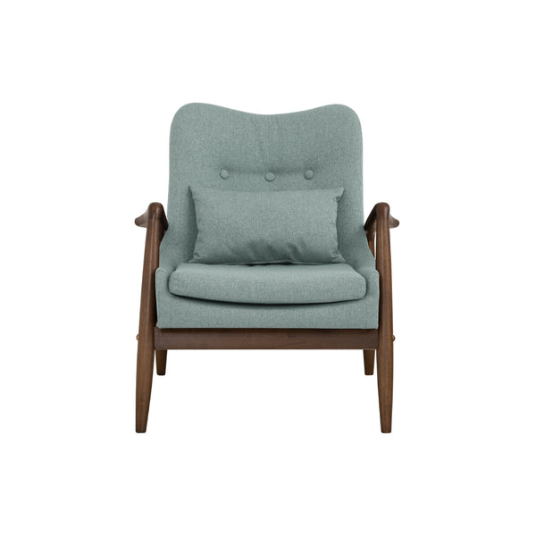 Sillón lounge Scenic en madera y tapizado bouclé