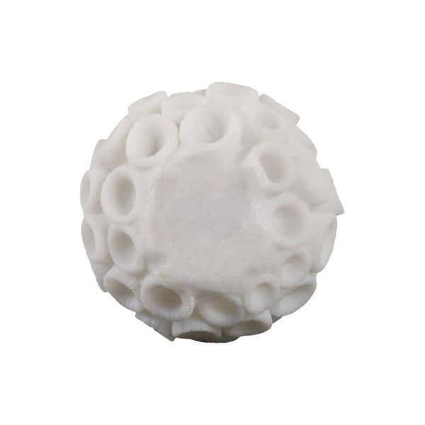 Esfera decorativa coral marfil de resina – 6"