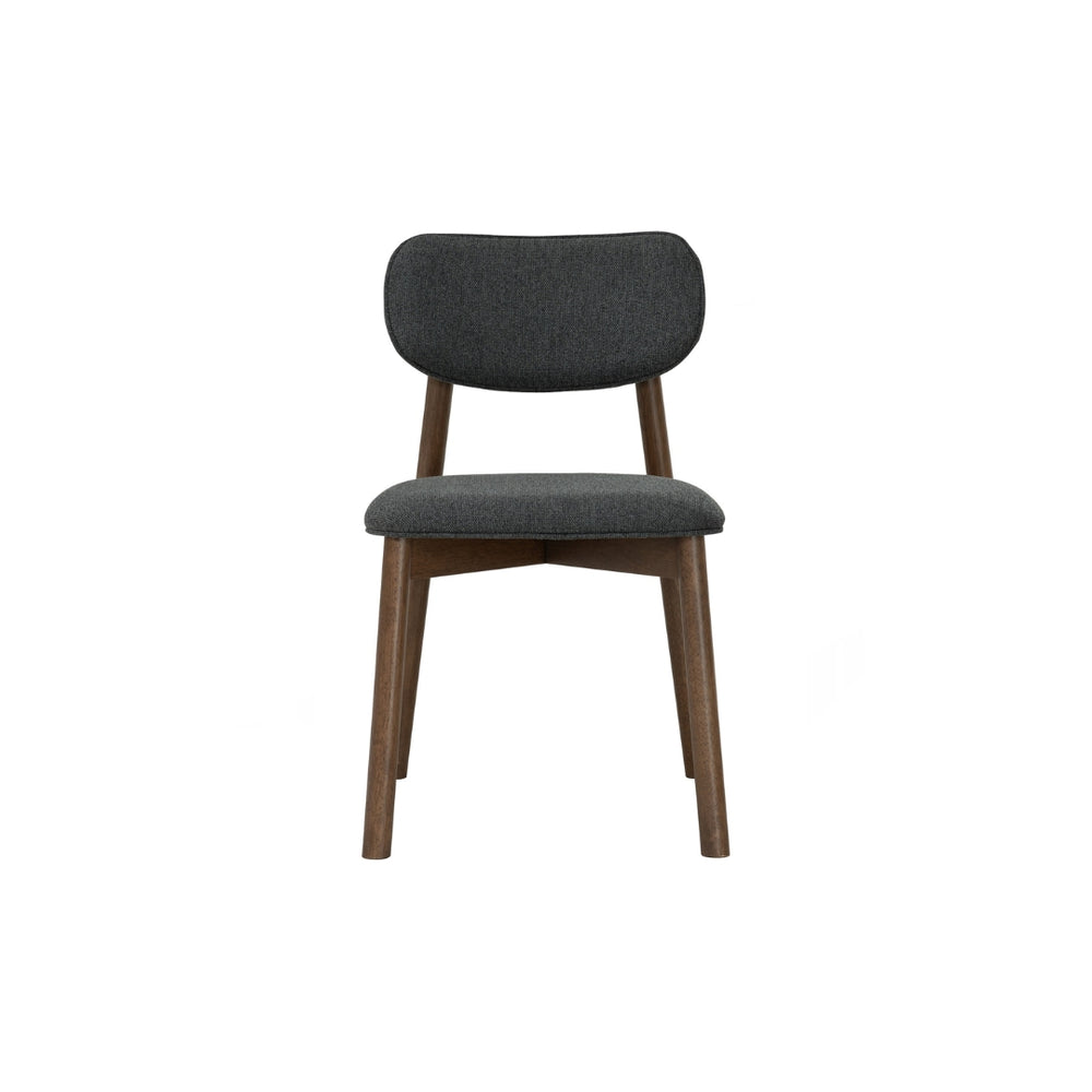 Silla de comedor Luca en roble malayo y tela Anthracite