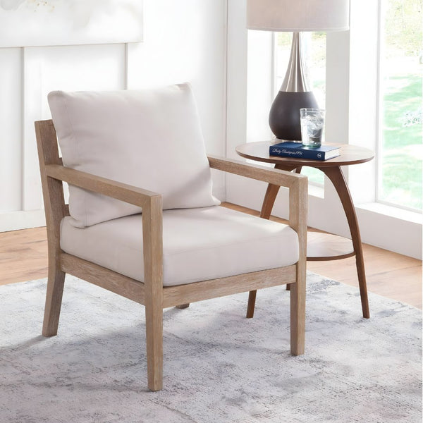 Silla de Acento Tapizada con Estructura de Madera Natura