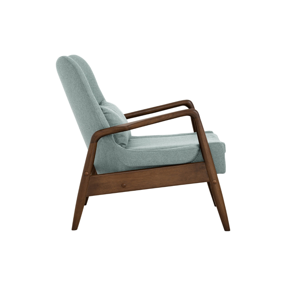 Sillón lounge Scenic en madera y tapizado bouclé