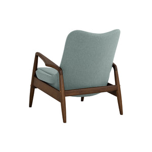 Sillón lounge Scenic en madera y tapizado bouclé
