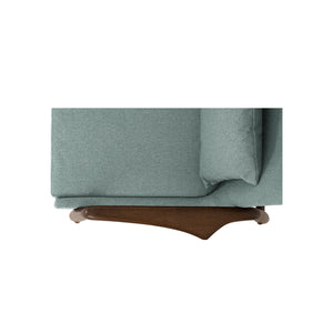 Sillón lounge Scenic en madera y tapizado bouclé
