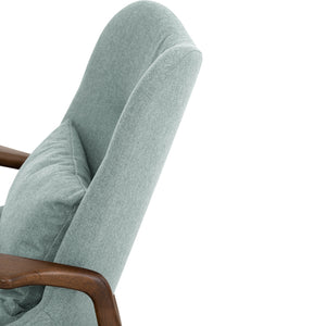 Sillón lounge Scenic en madera y tapizado bouclé