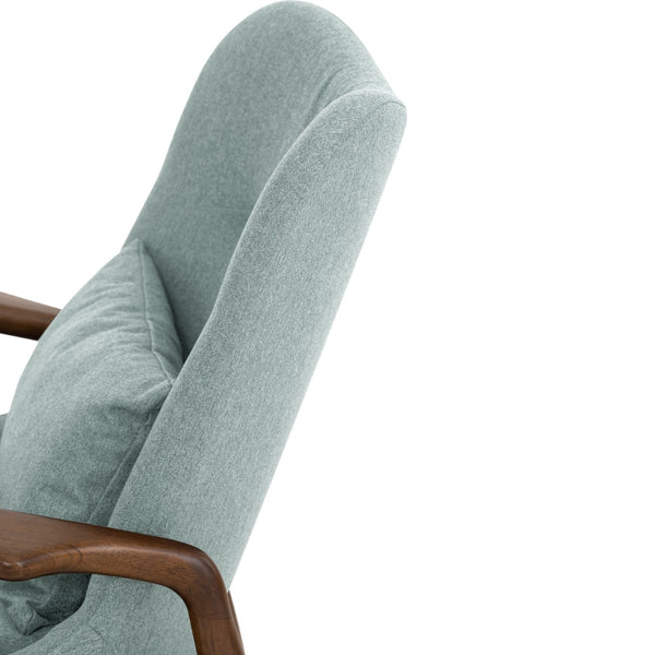 Sillón lounge Scenic en madera y tapizado bouclé