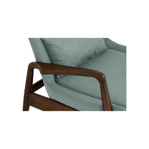 Sillón lounge Scenic en madera y tapizado bouclé