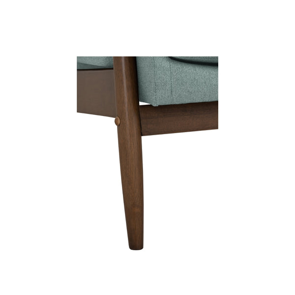 Sillón lounge Scenic en madera y tapizado bouclé