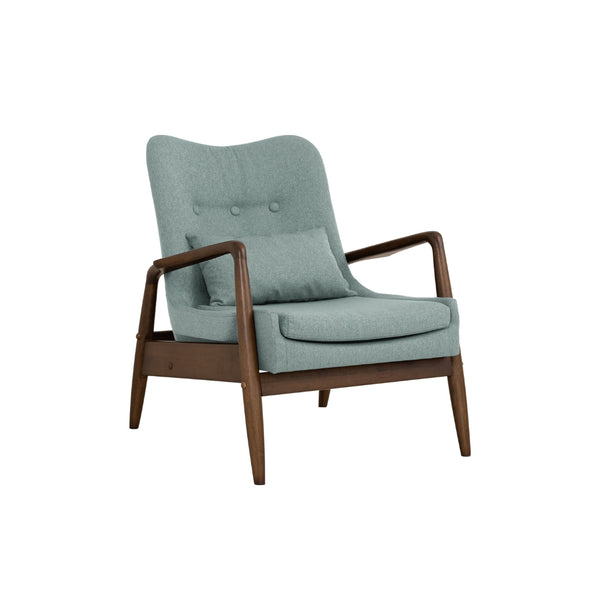Sillón lounge Scenic en madera y tapizado bouclé