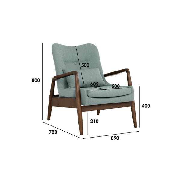 Sillón lounge Scenic en madera y tapizado bouclé