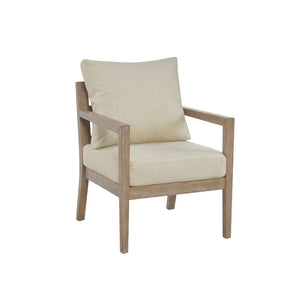 Silla de Acento Tapizada con Estructura de Madera Natura