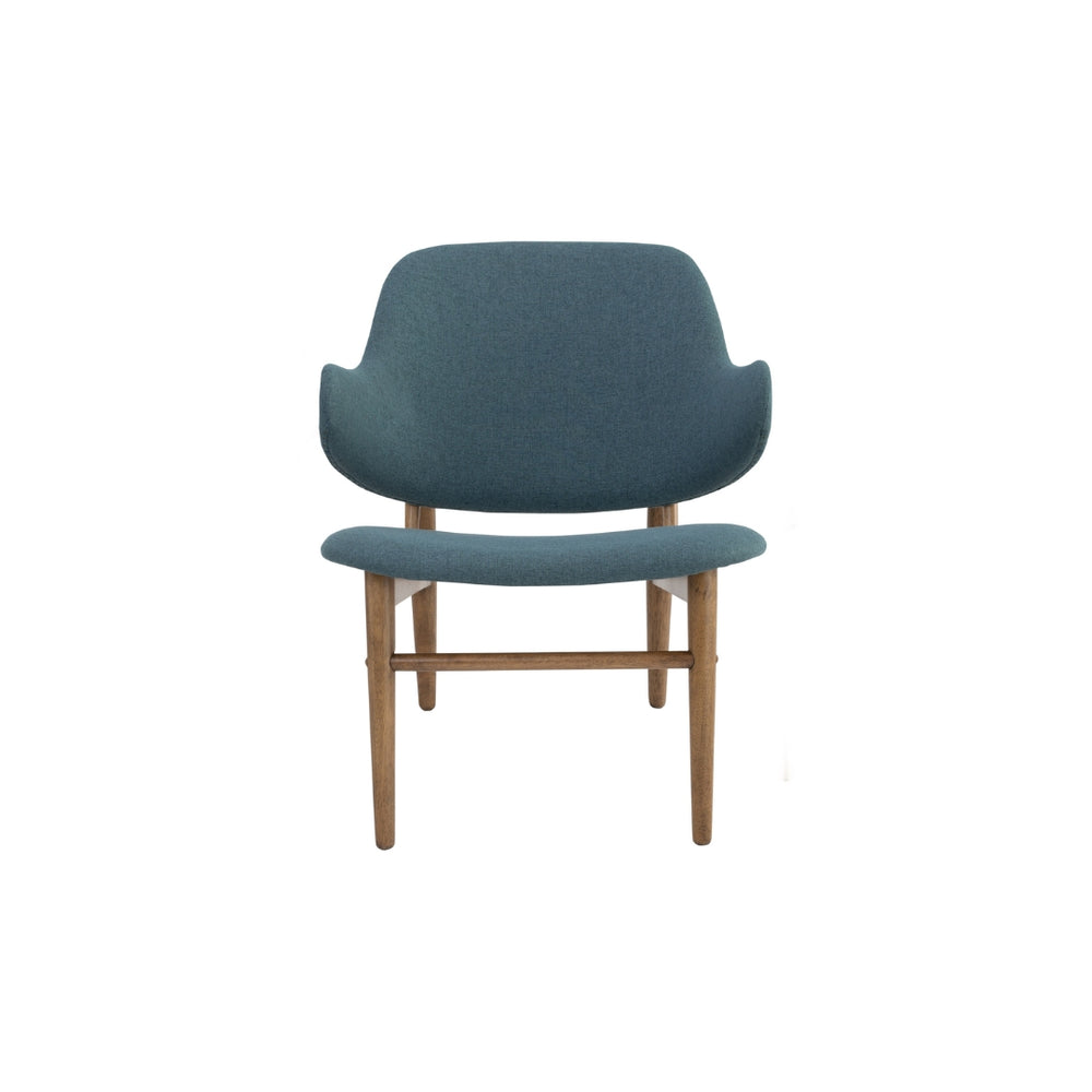 Sillón lounge Vezel en roble malayo y tapizado bouclé