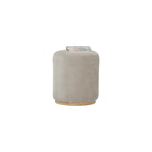 Pouf Kento redondo tapizado en tela cream