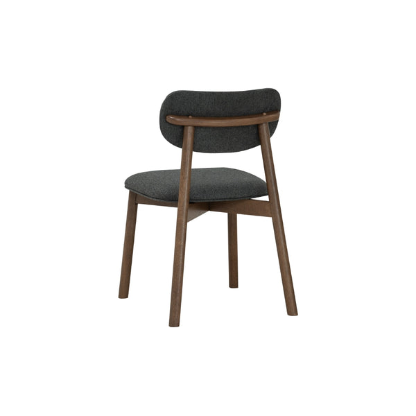 Silla de comedor Luca en roble malayo y tela Anthracite