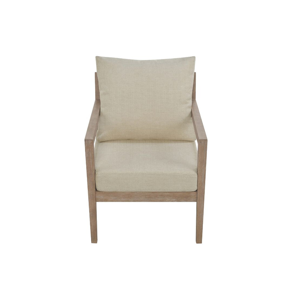 Silla de Acento Tapizada con Estructura de Madera Natura