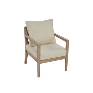 Silla de Acento Tapizada con Estructura de Madera Natura