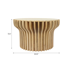 Mesa de centro Grenoble de madera y travertino