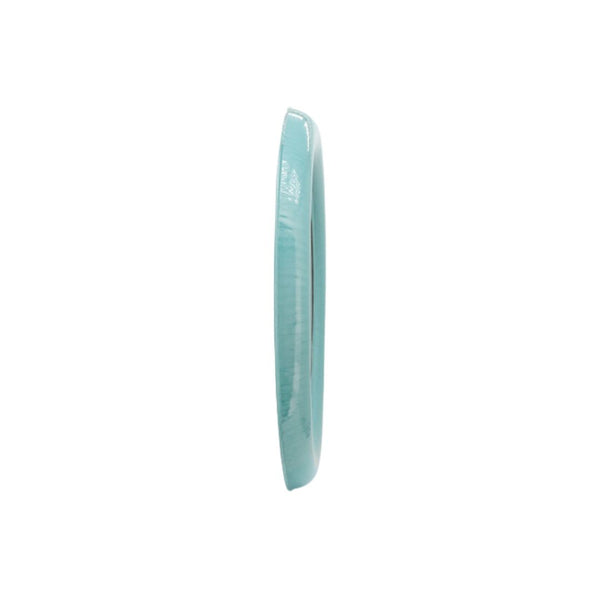 Espejo decorativo redondo de metal color turquesa – 36"