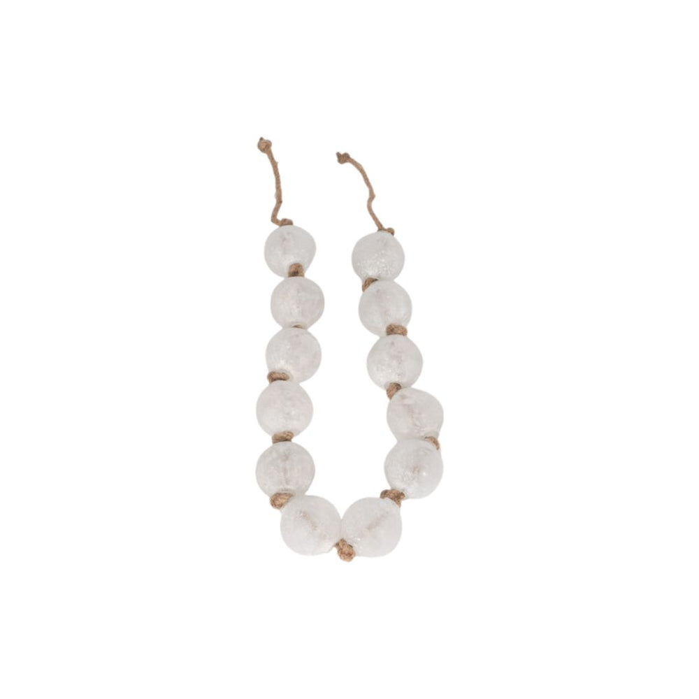 Guirnalda decorativa de cuentas de vidrio transparente – 48"