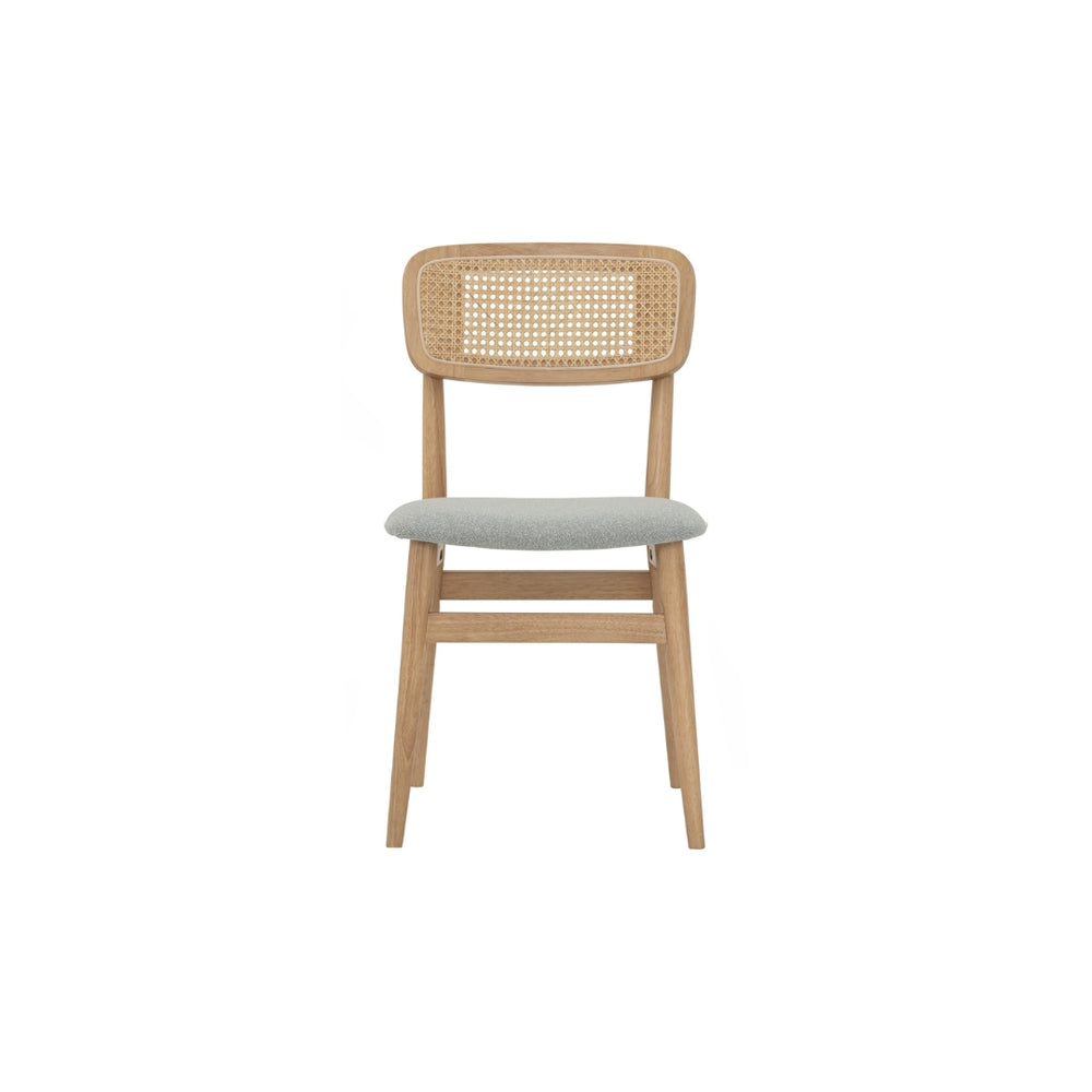 Silla de comedor Arlo en roble malayo y ratán natural