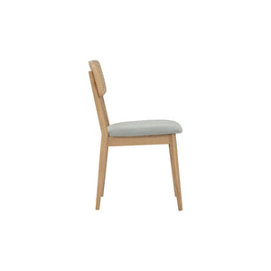 Silla de comedor Arlo en roble malayo y ratán natural