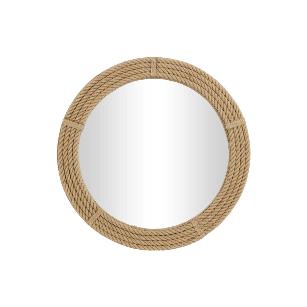 Espejo decorativo redondo de yute tejido – 40"