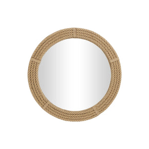 Espejo decorativo redondo de yute tejido – 40"