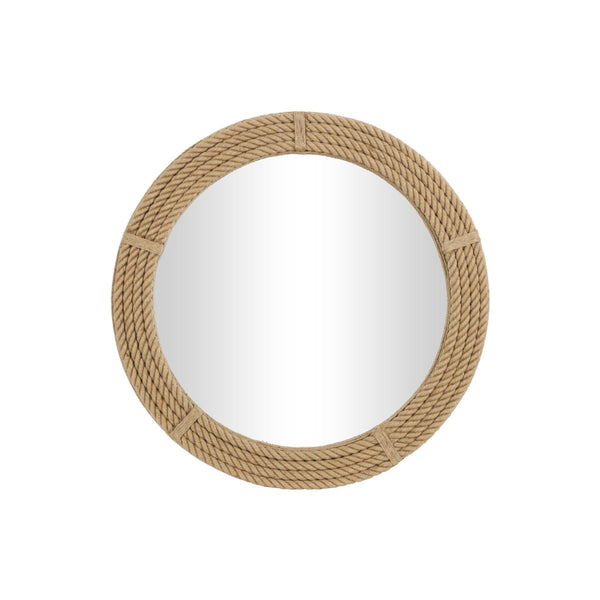 Espejo decorativo redondo de yute tejido – 40"
