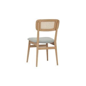 Silla de comedor Arlo en roble malayo y ratán natural