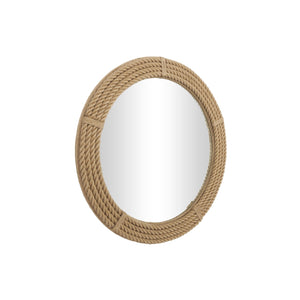 Espejo decorativo redondo de yute tejido – 40"