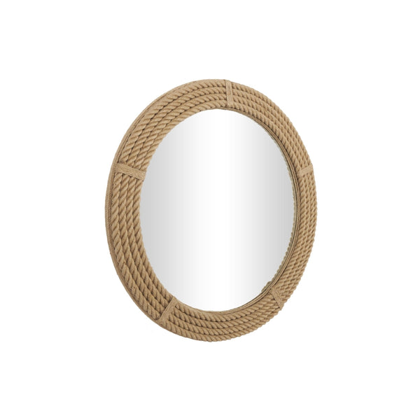 Espejo decorativo redondo de yute tejido – 40"