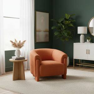 Silla de Acento con Respaldo Curvo – Terracota