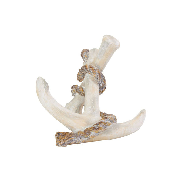 Escultura decorativa de ancla náutica envejecida con cuerda