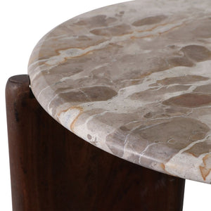 Mesa auxiliar Somerset de mármol negro y madera 20"
